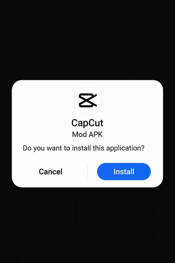 capcut mod apk installation screen
