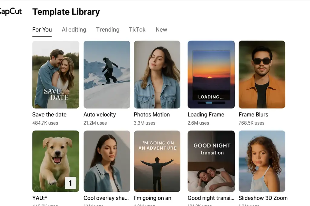 capcut mod apk templates